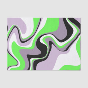 Abstraktes Schwarz-Neon-Grün-Fluid Seidenpapier