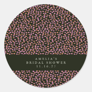 Abstraktes Schwarz Rosa Dot Glam Benutzerdefiniert Runder Aufkleber