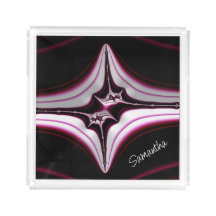 Abstraktes Schwarz-Rosa-Spiky-Fraktal Symmetrie