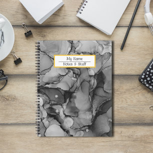 Abstraktes Schwarz-Tinte-Notebook Notizbuch