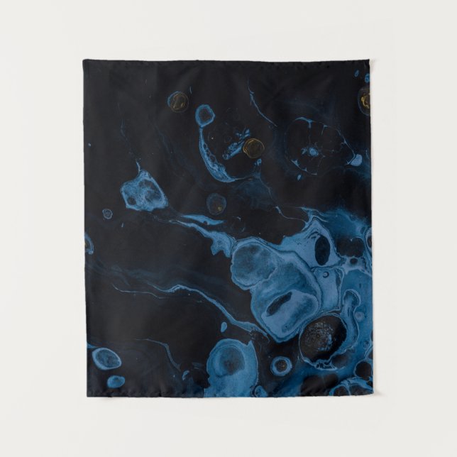 Abstraktes Schwarz-Weiß-Bild Wandteppich (Vorderseite)