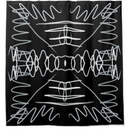 Abstraktes Schwarz-Weiß-Design Duschvorhang