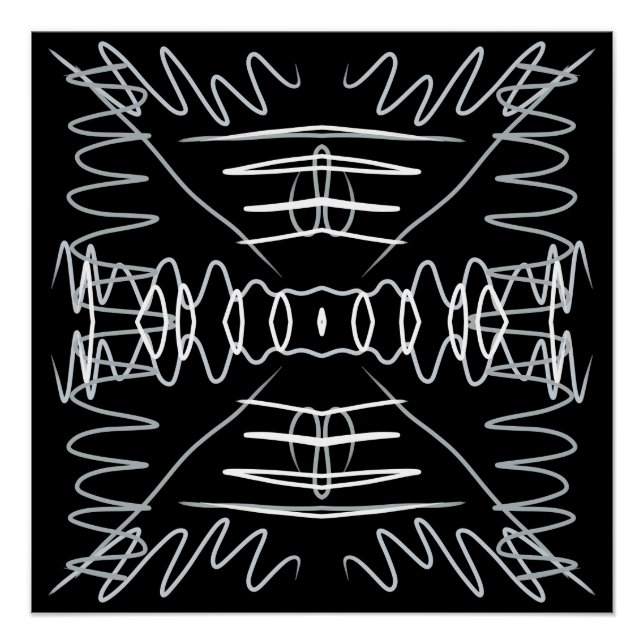Abstraktes Schwarz-Weiß-Design Poster (Vorderseite)