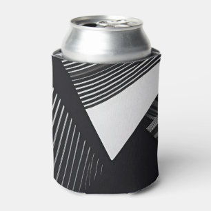 Abstraktes Schwarz-Weiß-Dunkel-Geometrie-Muster Dosenkühler