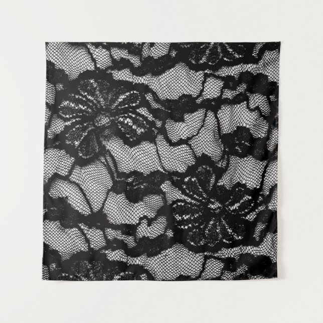Abstraktes Schwarz-Weiß-Kleid als Hintergrund Wandteppich (Vorderseite)