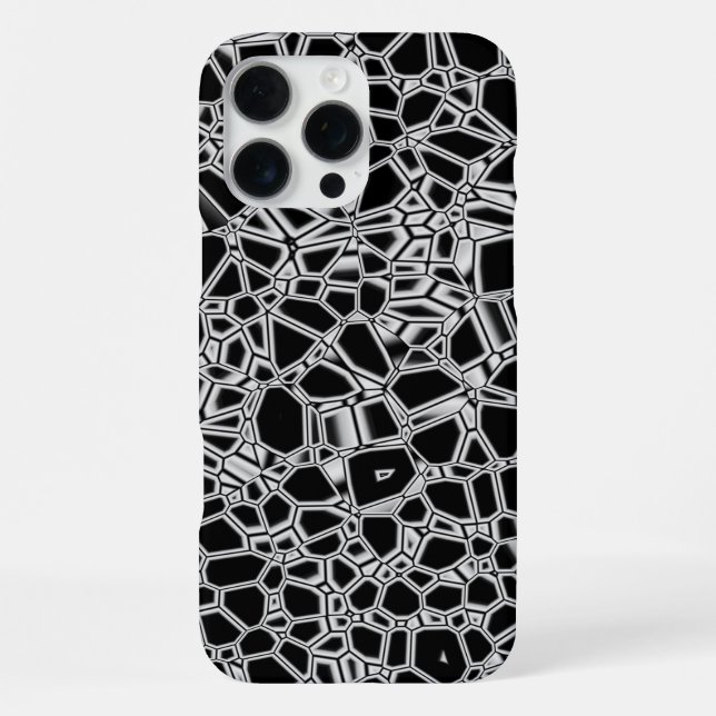 Abstraktes Schwarz Weiß Kryptonit iPhone Hülle (Rückseite)