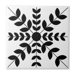 Abstraktes Schwarz-Weiß-Mandala-Blumenmuster Fliese