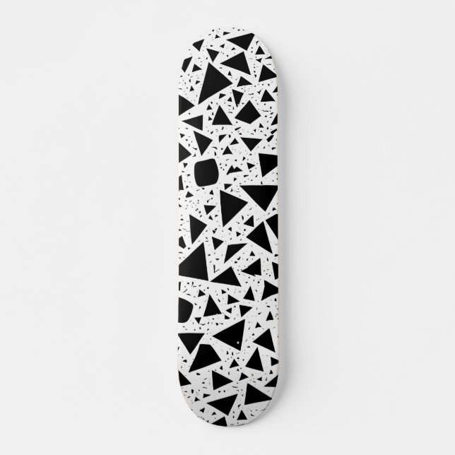 Abstraktes Schwarz-Weiß-Muster Skateboard (Vorne)