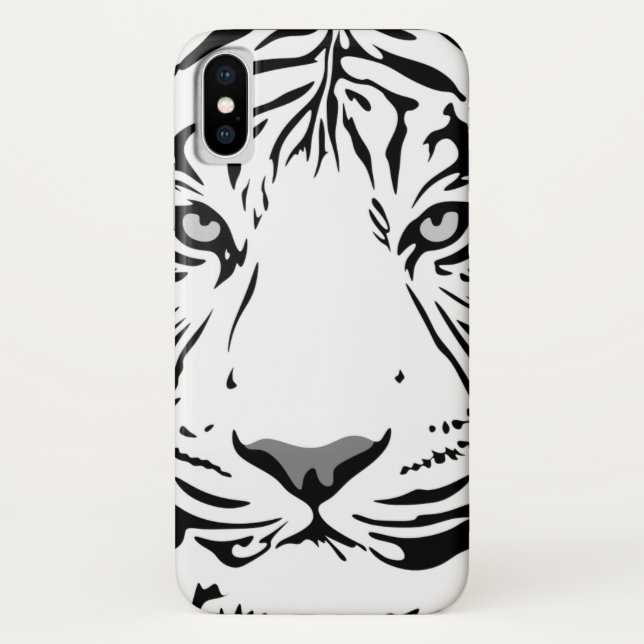 Abstraktes Schwarz-Weiß-Tiger-Gesicht Case-Mate iPhone Hülle (Rückseite)