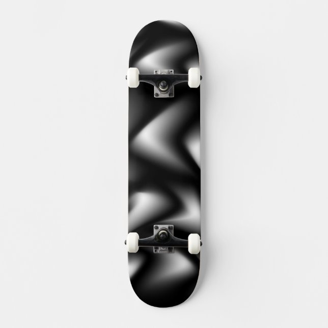Abstraktes Schwarz-Weiß-Wetter Skateboard (Vorderseite)