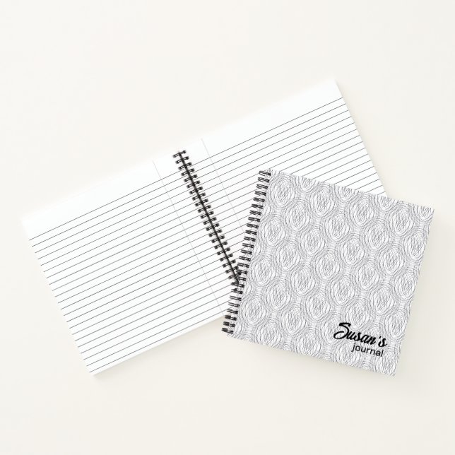 Abstraktes Schwarz-weißes Circles-Journal Notizbuch (Innenseite)