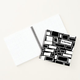 Abstraktes Schwarz-weißes Mosaikbuch Notizbuch