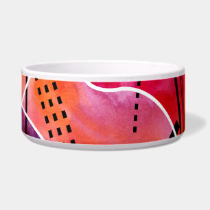 Abstraktes Schwarz-weißes Wasserfarbmuster Napf