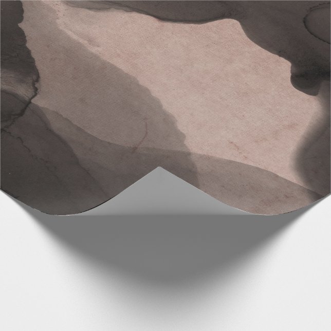 Abstraktes Schwarzes Elfenbein, cremig gestrichene Geschenkpapier (Ecke)