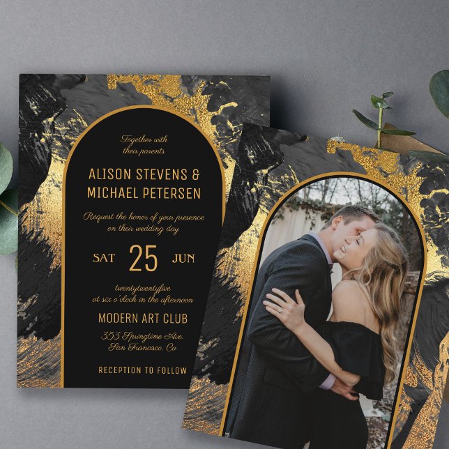 Abstraktes Schwarzes FOTO Einladung (Von Creator hochgeladen)