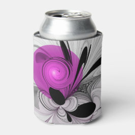 Abstraktes Schwarzes Grau mit Magenta Fraktal Kuns Dosenkühler