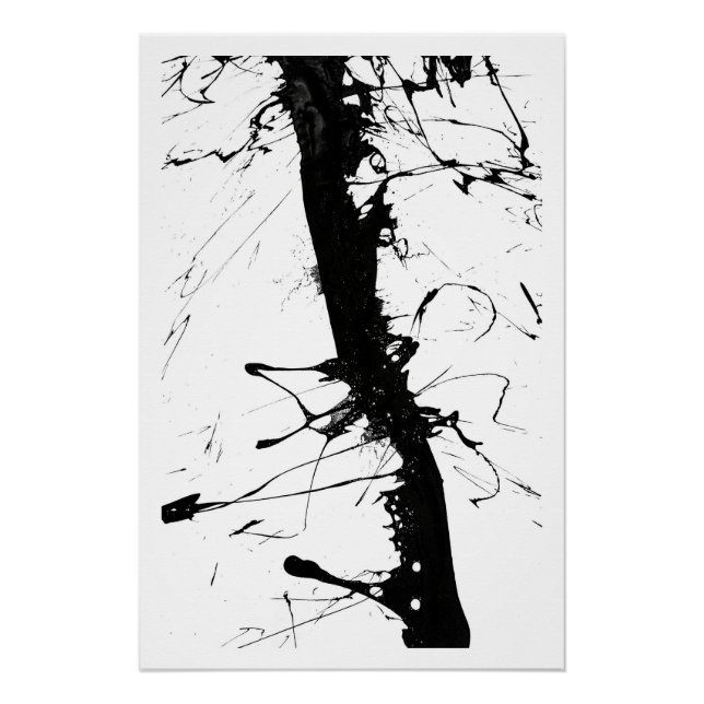 Abstraktes schwarzes Tintzwerk Poster (Vorderseite)