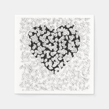 Abstraktes Schwarzherz-Blatt-Doodle-Muster-Papier