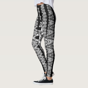 abstraktes Schwarzweißmuster Leggings