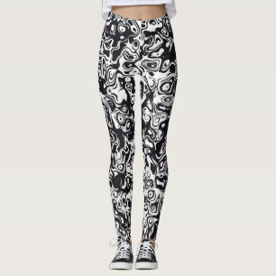 Abstraktes Schwarzweißmuster Leggings