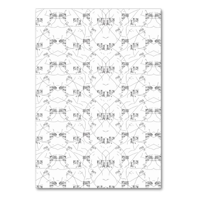 Abstraktes Schwarzweißmuster mit Wiederholung, s Tischnummer (Vorderseite)