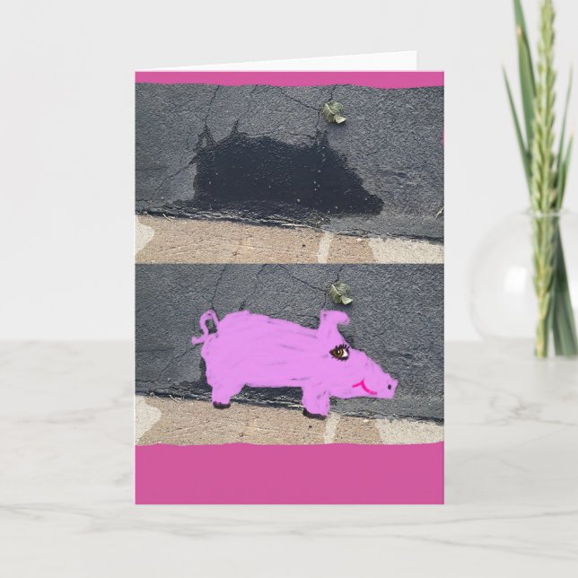 Abstraktes Schweinchen 🐷  Karte (Vorderseite)