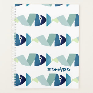 Abstraktes Schwimmen Blauer Fisch Planer