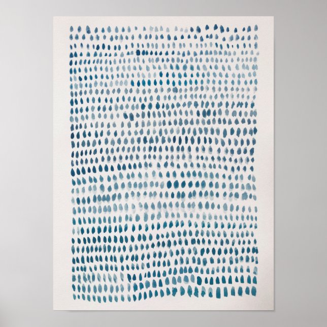 Abstraktes Sea Glass Blue Dose Ocean Muster Poster (Vorne)
