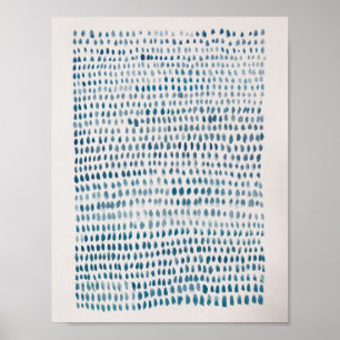 Abstraktes Sea Glass Blue Dose Ocean Pattern Poste Poster