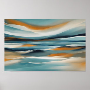 Abstraktes Seascape Sea Ocean Design 316 Poster
