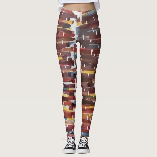 Abstraktes Sepia Leggings (Vorderseite)