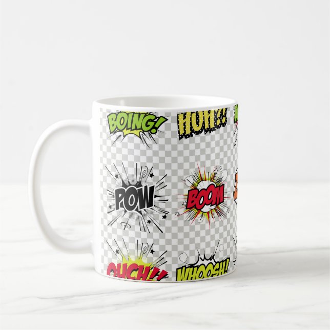 abstraktes Set von Pop-Kunstobjekten auf einem spe Kaffeetasse (Links)