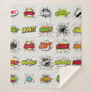 abstraktes Set von Pop-Kunstobjekten auf einem spe Sherpadecke