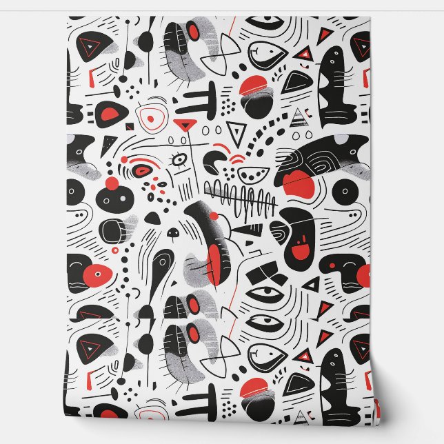 Abstraktes Shapescape-Muster Tapete (Abrollen)