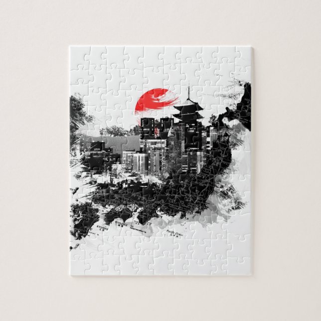 abstraktes shinjuku Japan Tokyo Puzzle (Vertikal)