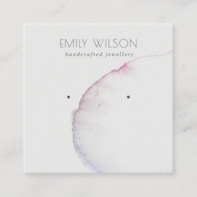 Abstraktes Silber-Rosa-Lila Ohrendisplay Quadratische Visitenkarte (Vorderseite)