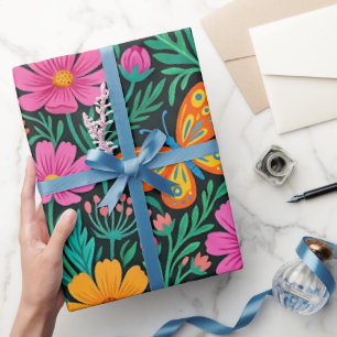 Abstraktes Skandi-Schmetterlinge-Geschenkpapier Geschenkpapier