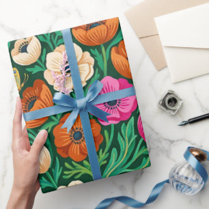 Abstraktes skandinavisches Anemonen-Geschenkpapier Geschenkpapier