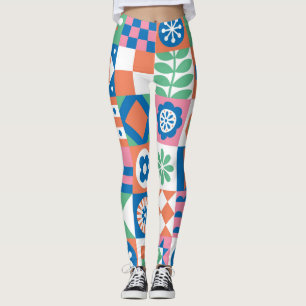 Abstraktes skandinavisches Folkloremuster Leggings