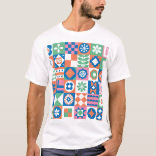 Abstraktes skandinavisches Folkloremuster T-Shirt