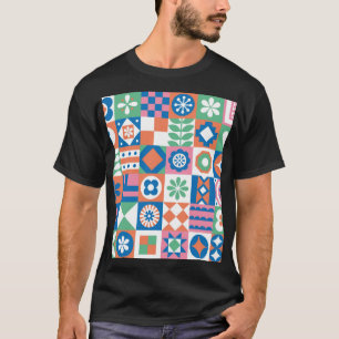 Abstraktes skandinavisches Folkloremuster T-Shirt