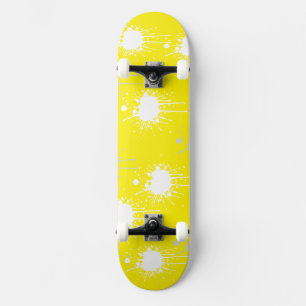 Abstraktes Skateboard-Deck aus gelbem Weiß Skateboard