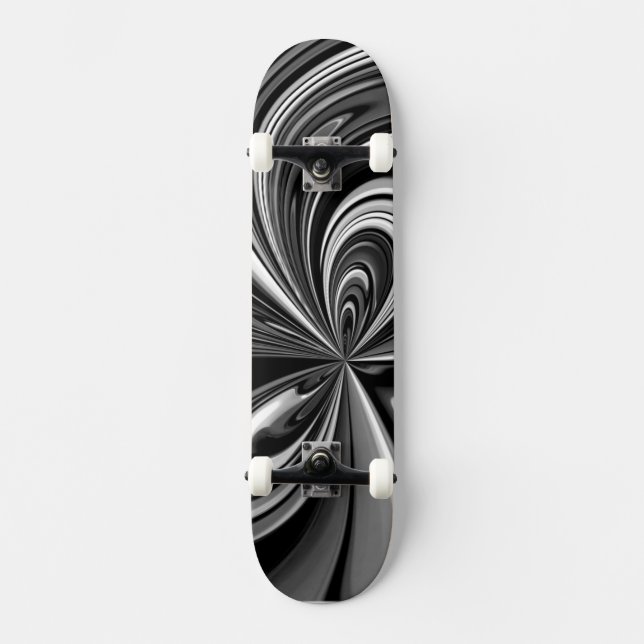 Abstraktes Skateboarddeck für Schwarz und Weiß (Vorderseite)