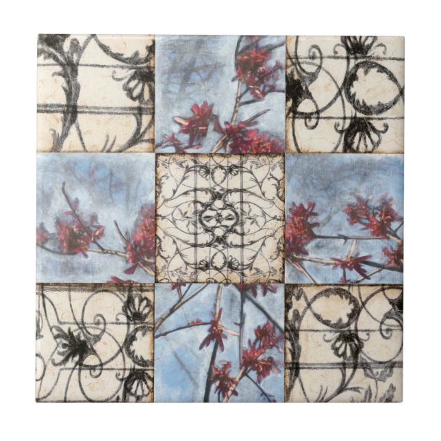 Abstraktes Skelettbild mit Paneelen Fliese (Vorderseite)