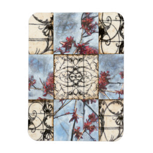 Abstraktes Skelettbild mit Paneelen Magnet