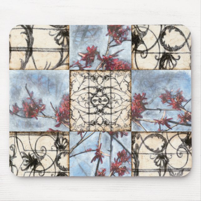 Abstraktes Skelettbild mit Paneelen Mousepad (Vorne)