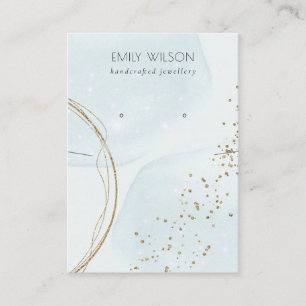 Abstraktes Sky Blue Gold Necklass Earring Display Visitenkarte