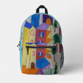 Abstraktes Sommerdorf Bedruckter Rucksack