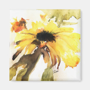 Abstraktes Sonnenblumenmagnet Magnet