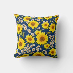 Abstraktes Sonnenblumenmuster Kissen